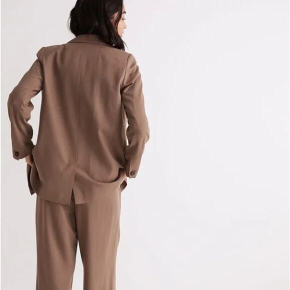 MADEWELL Drapeweave Caldwell Double-Breasted Blazer Castle Rock Tan Sz L {UU53} - Picture 4 of 8